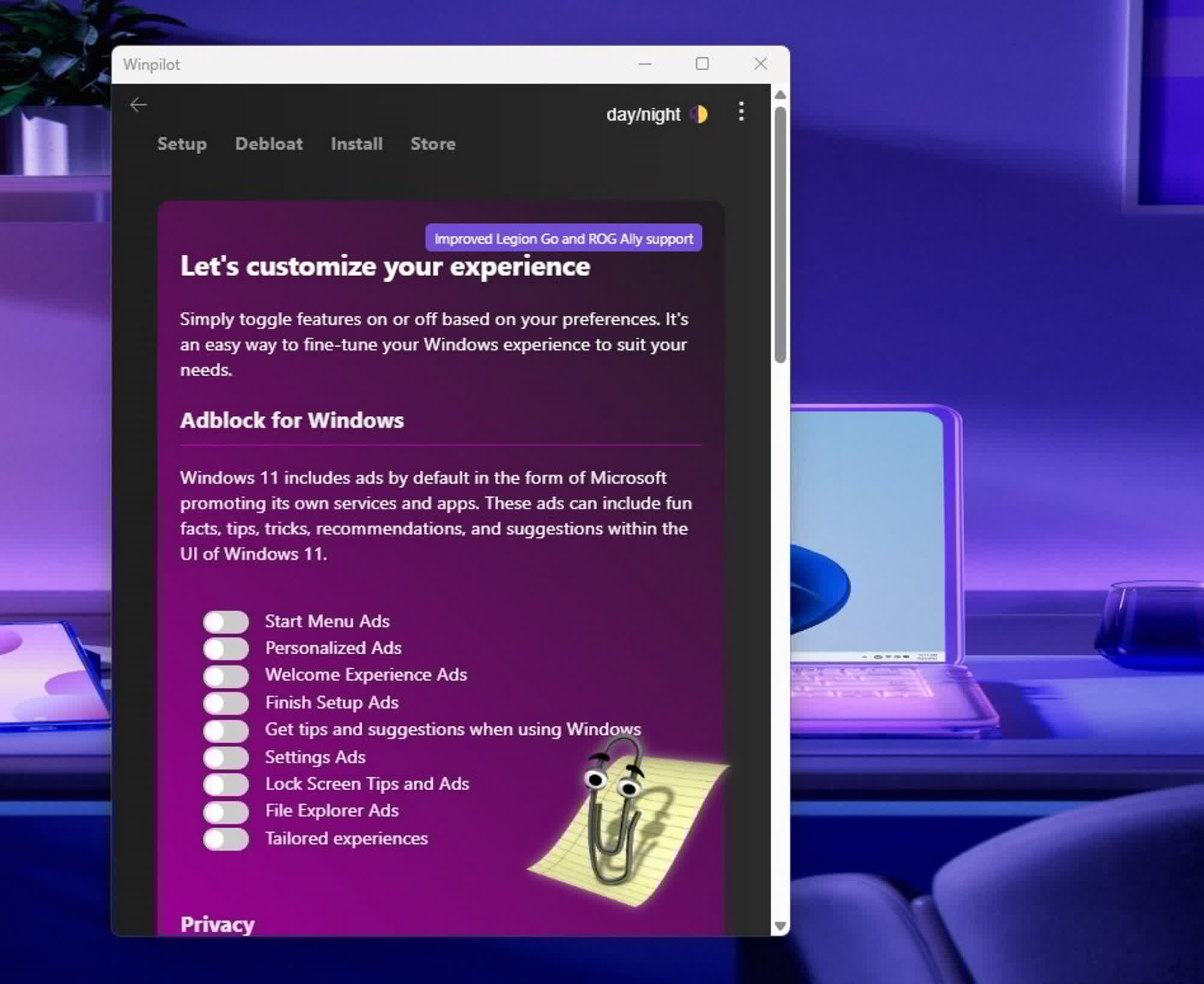 bu ucuncu taraf uygulama entegre windows 11 reklamlarini engeller 0 bZv9a2jt