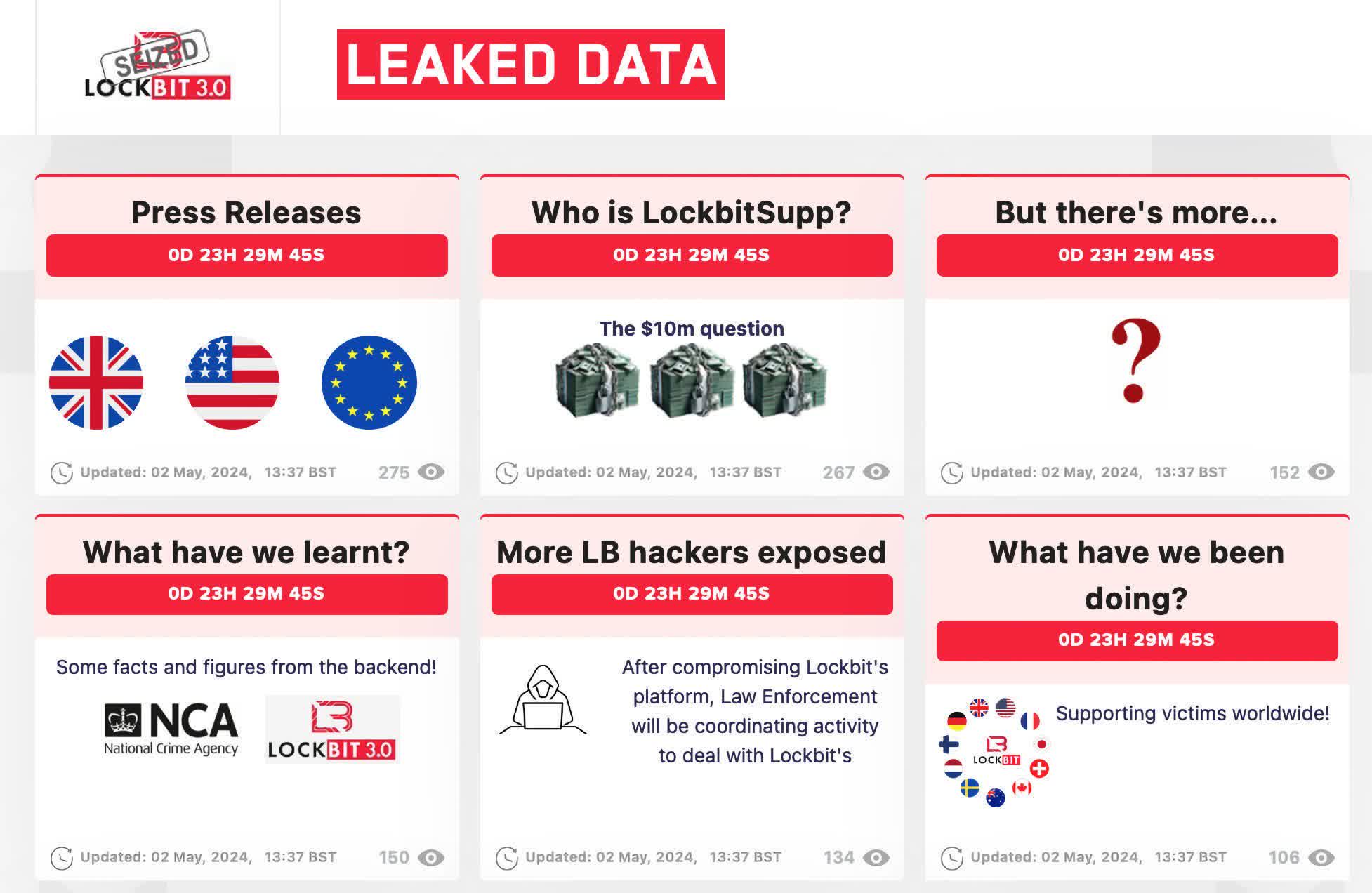 fbi ve nca lockbitin ele gecirilen sitesini bir nedenden dolayi taklit etti 0 mIrd3pHK
