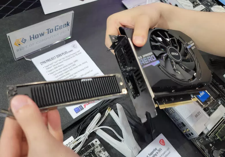 MSI, görüntü kartına benzeyen, çalışırken değiştirilebilir PCIe Gen 5 SSD genişletme kartını gösteriyor 1 msi goruntu kartina benzeyen calisirken degistirilebilir pcie gen 5 ssd genisletme kartini gosteriyor j9FugG4s