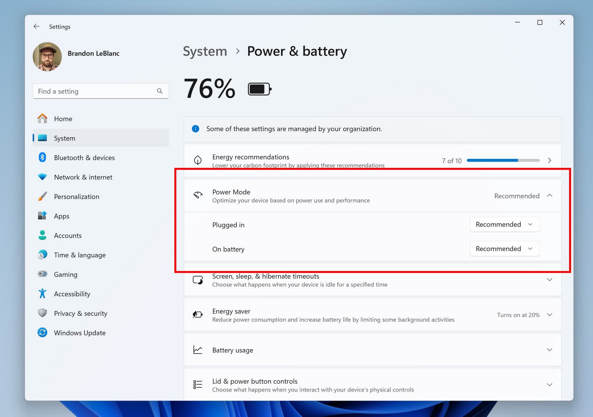 windows 11 canary surumu ayarlara cok ihtiyac duyulan yeni guc modu seceneklerini ekliyor 0 LnmuO2Uc